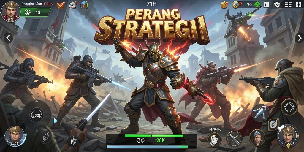 Tampilan gameplay SLG yang intens dan strategis di 71H.