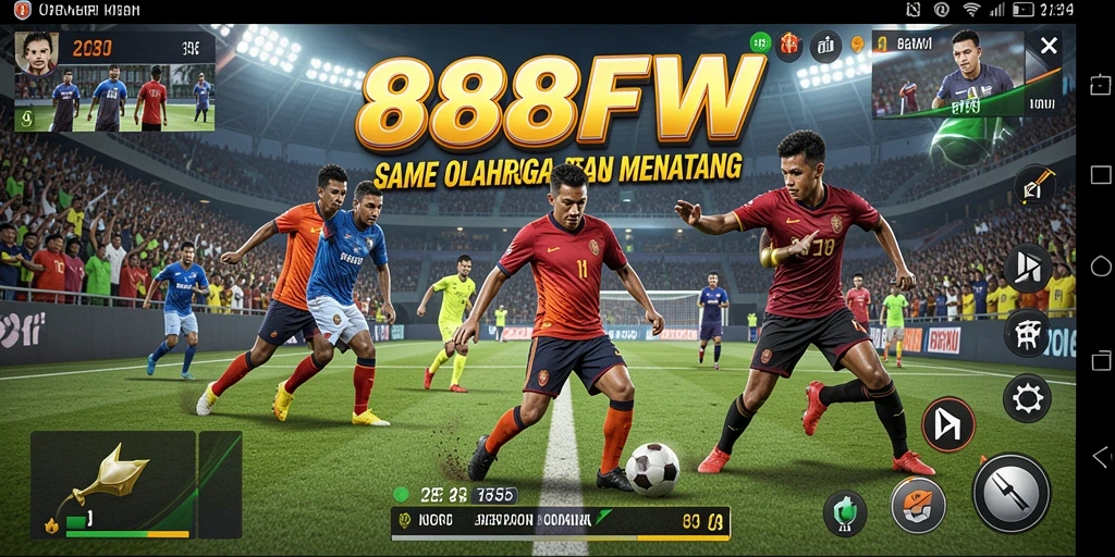 Tampilan gameplay seru dari 888FW yang menunjukkan aksi olahraga menegangkan.