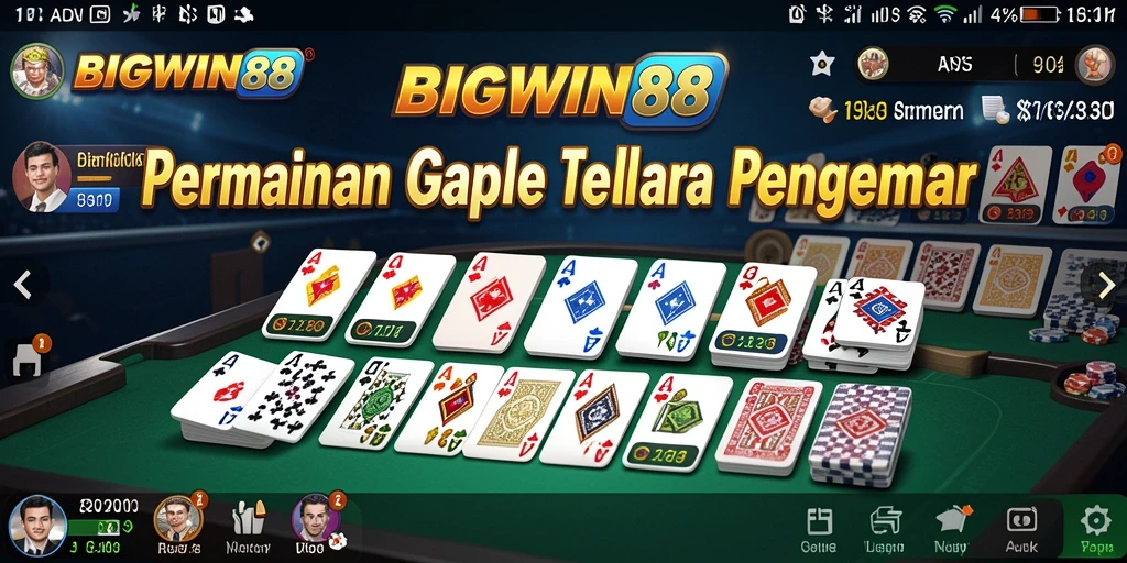 Tampilan menarik dari gameplay Gaple BIGWIN88.