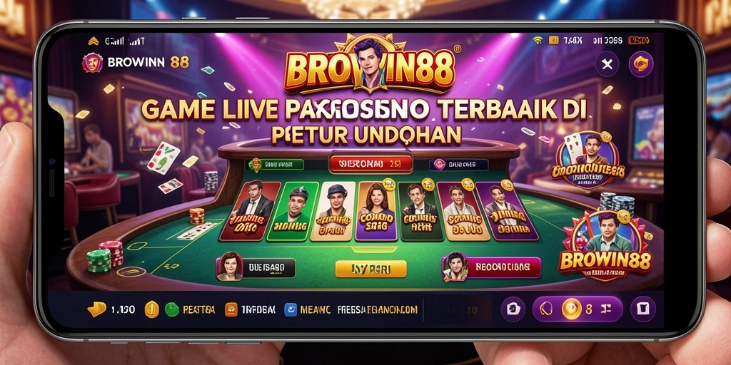 Tampilan screenshot utama BROWIN88 menampilkan sesi Live Casino yang menarik dan interaktif.