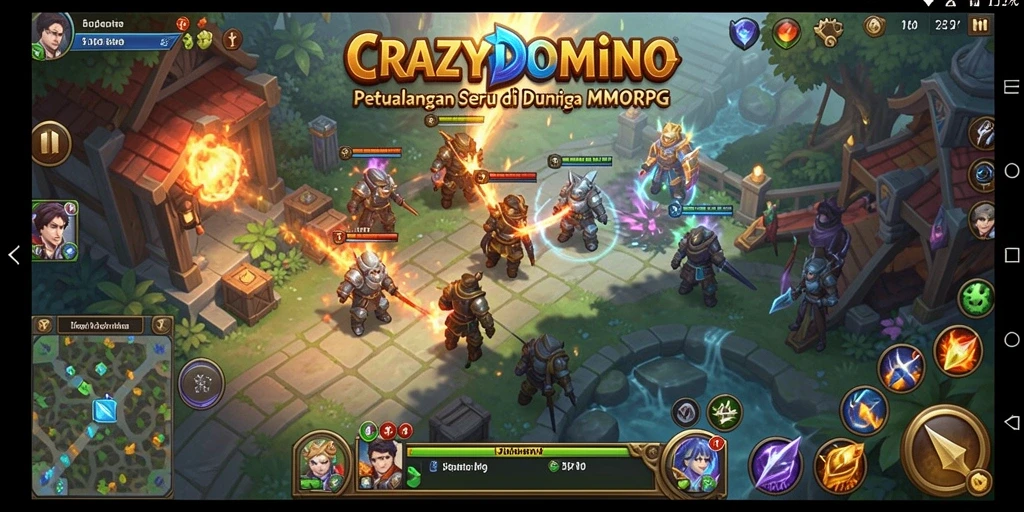 Tangkapan layar gameplay seru CRAZYDOMINO di dunia MMORPG.
