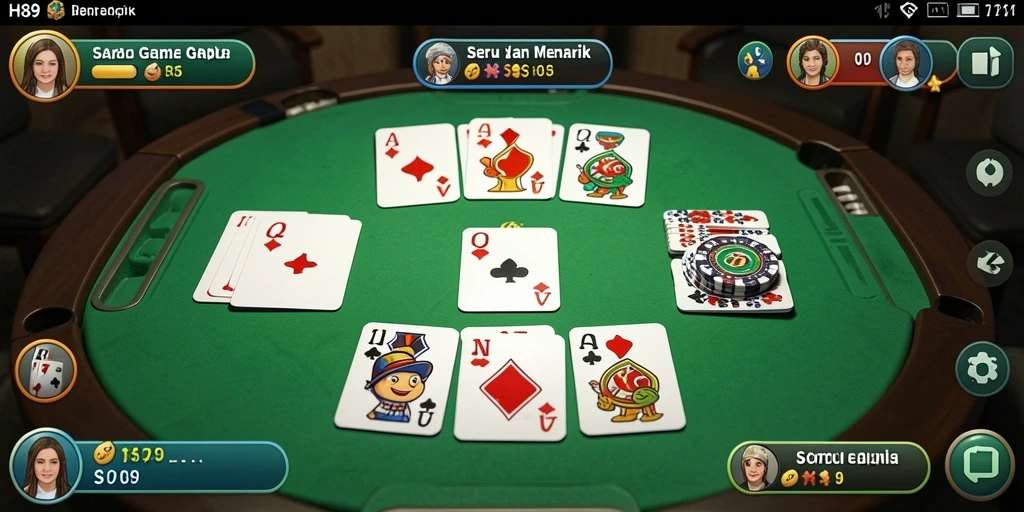 Tangkapan layar H89 menampilkan gameplay Gaple yang seru dan interaktif.