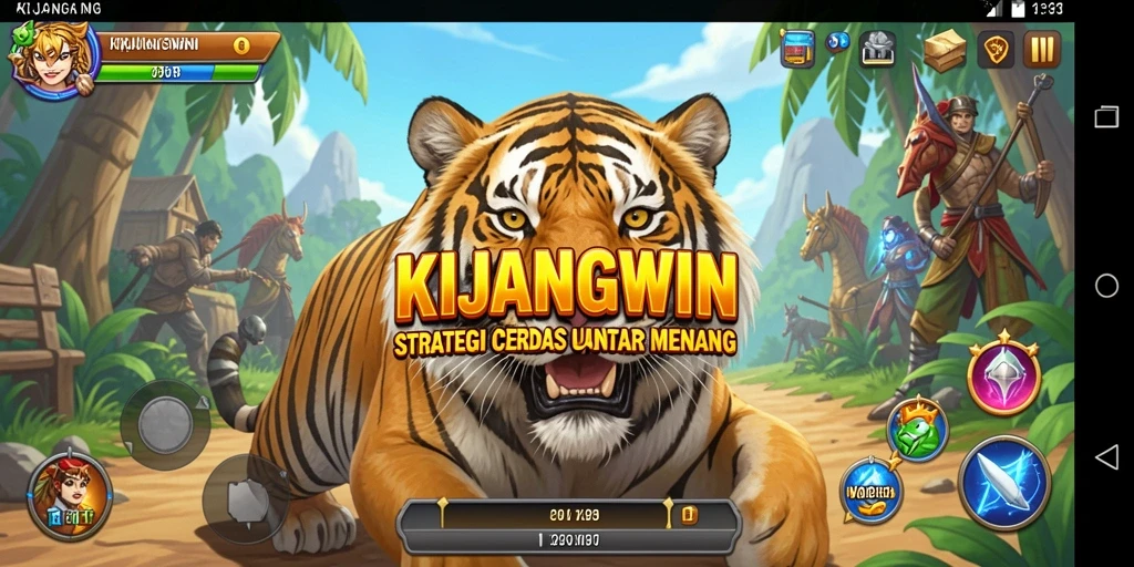 Screenshot gameplay KIJANGWIN menunjukkan aksi strategi seru dan intens.