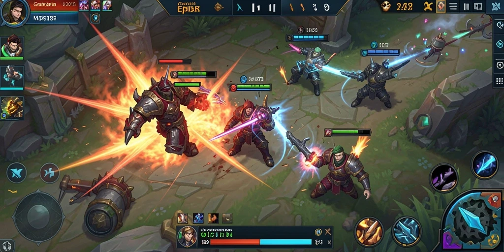 Screenshot menampilkan aksi seru dalam gameplay MOBA MDG188.