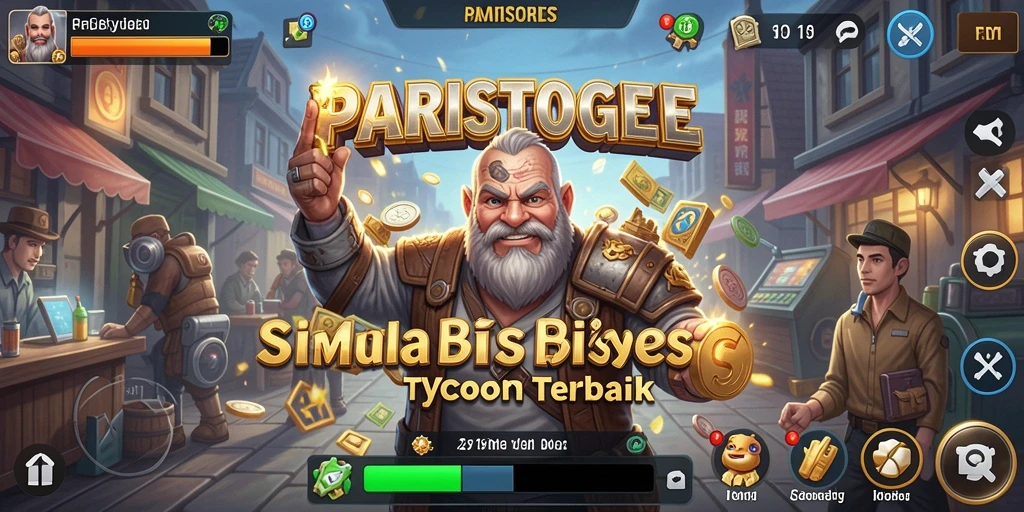 Tampilan gameplay menarik dari PARISTOGEL yang menguji strategi bisnis.
