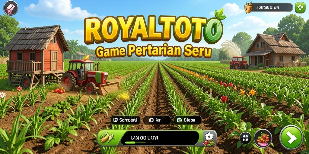 Tampilan gameplay menarik dari ROYALTOTO yang menunjukkan aktivitas pertanian.