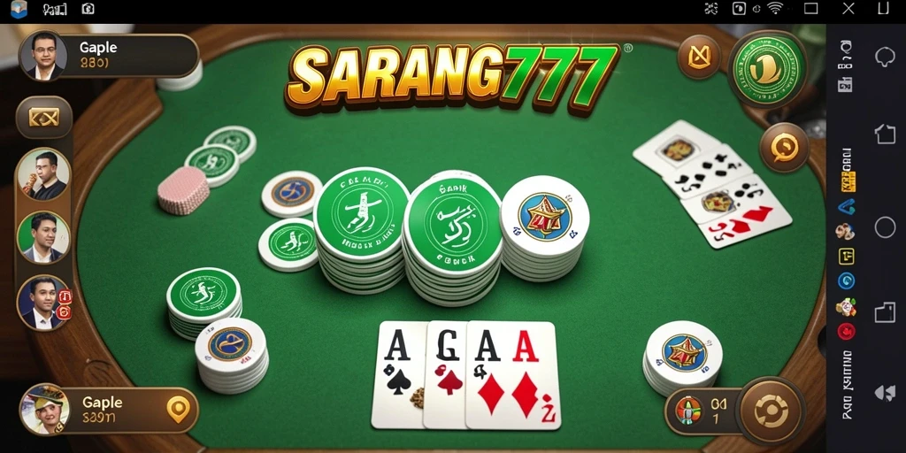 Tampilan menarik dari gameplay Gaple di SARANG777.
