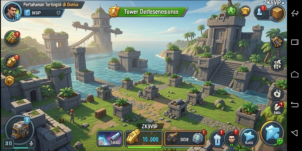 Gameplay Tower Defense yang menegangkan dan mengasyikkan dalam ZK9VIP.